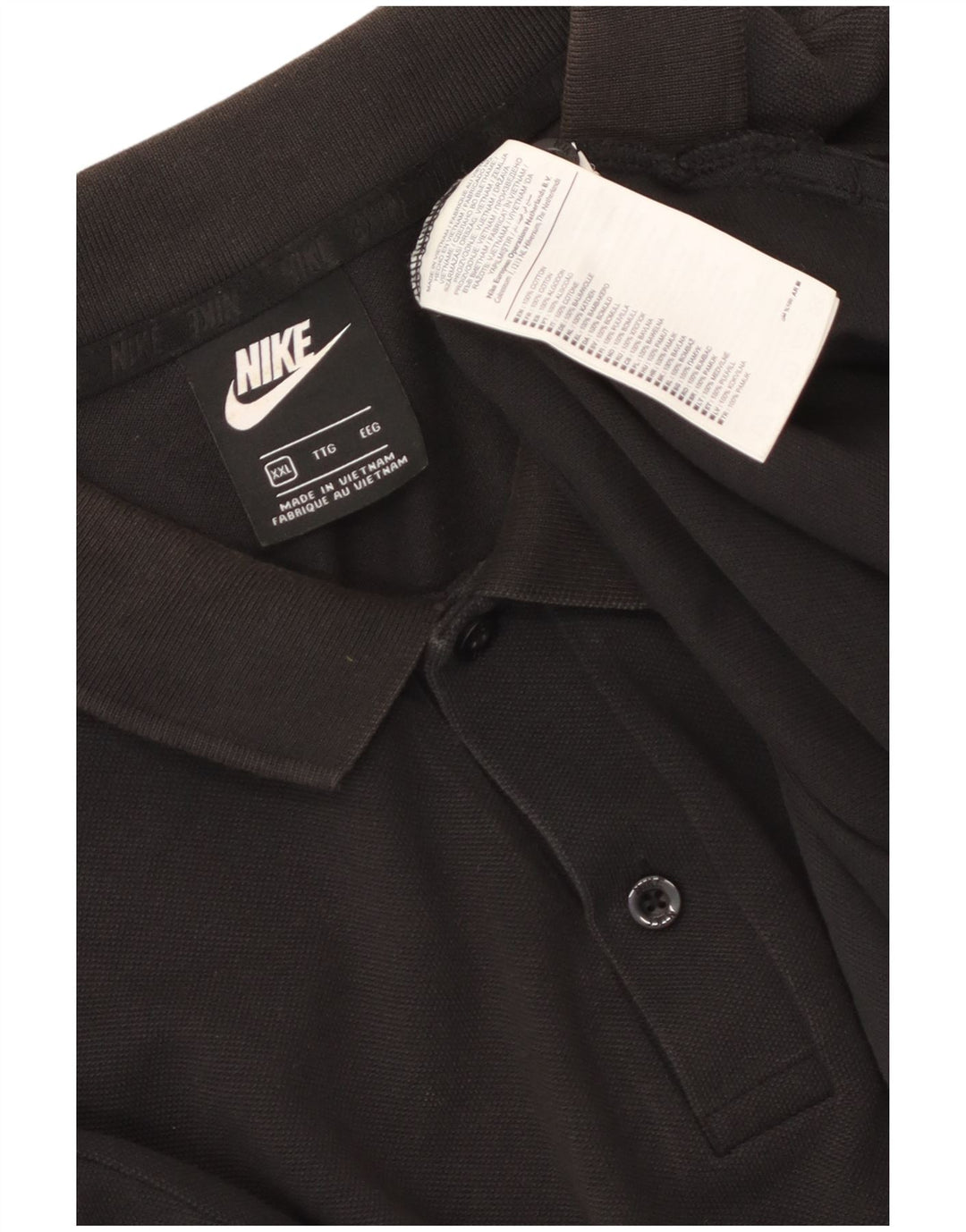 Tricou polo Nike pentru bărbați 2XL, bumbac negru