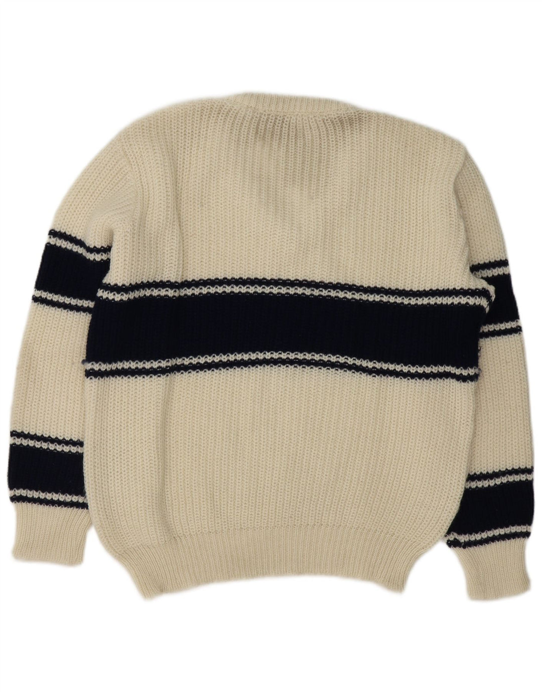 Pulover vintage pentru bărbați cu decolteu în V, mare, alb, bloc de culoare