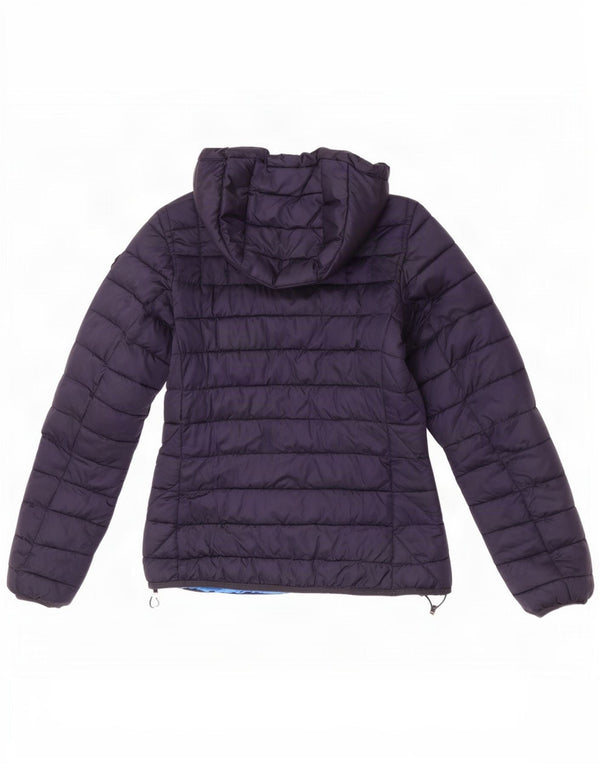 Jachetă căptușită cu glugă Napapijri pentru femei UK 12 Medium Bleumarin Poliamidă