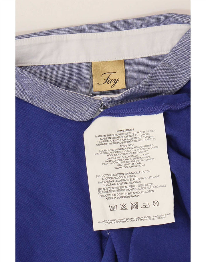Tricou polo Fay pentru femei UK 14, mare, albastru, bumbac
