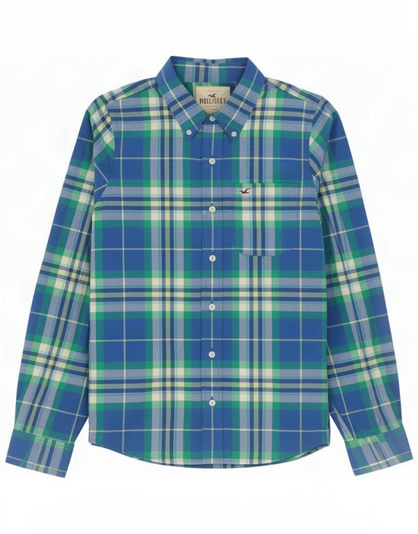 Hollister Mens Shirt Large Blue Check Cotton