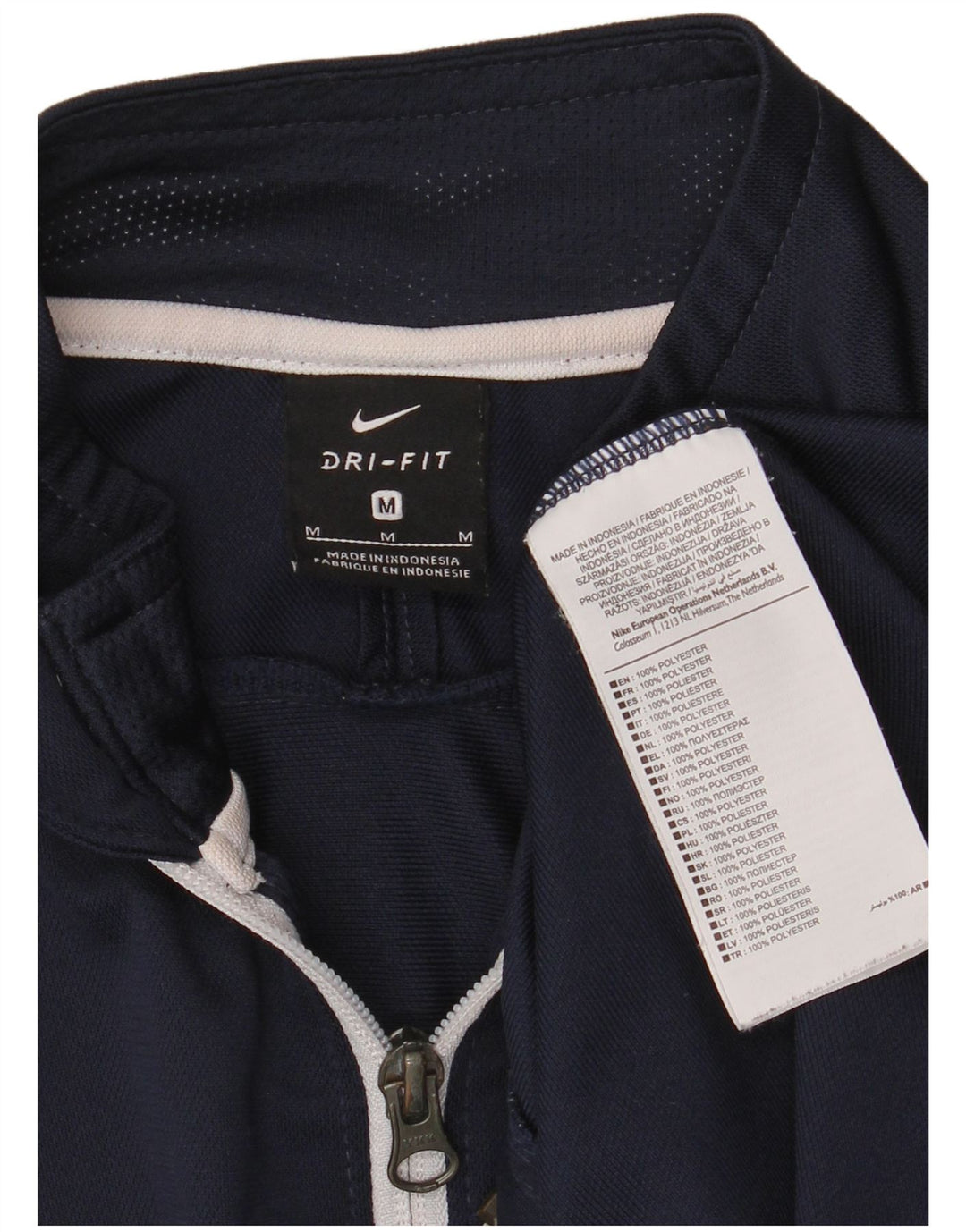 Jachetă de top pentru trening Nike Dri Fit pentru bărbați, poliester mediu albastru bleumarin