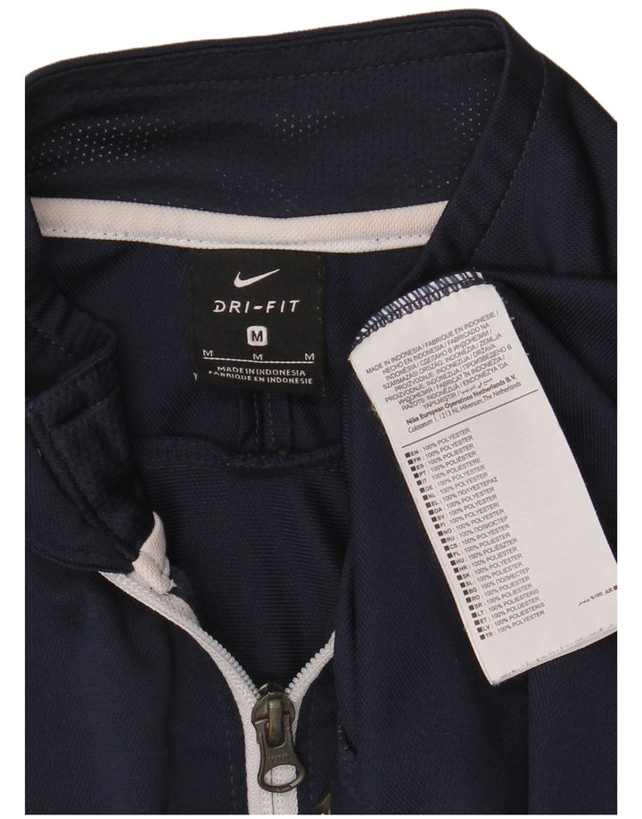 Jachetă de top pentru trening Nike Dri Fit pentru bărbați, poliester mediu albastru bleumarin