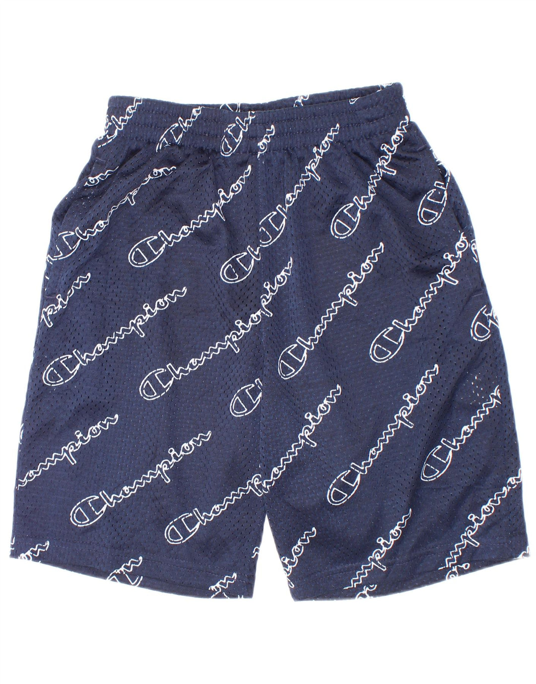 Pantaloni scurți sport grafic pentru băieți Champion 9-10 ani, medii, poliester bleumarin