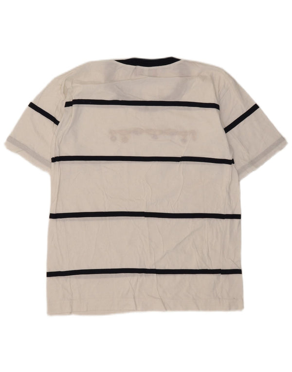 Tricou cu grafic vintage pentru femei Top UK 10 Small White Striped