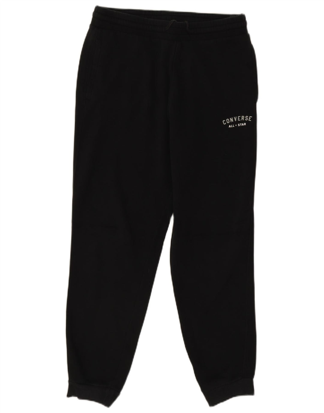 Pantaloni de trening grafic Converse pentru bărbați Joggeri, bumbac mediu negru