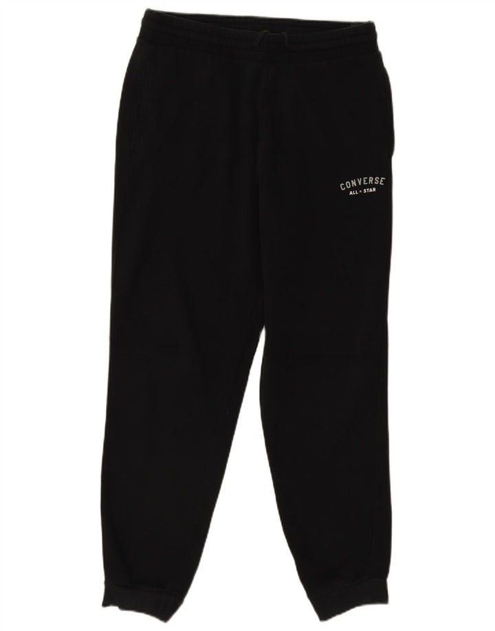 Pantaloni de trening grafic Converse pentru bărbați Joggeri, bumbac mediu negru