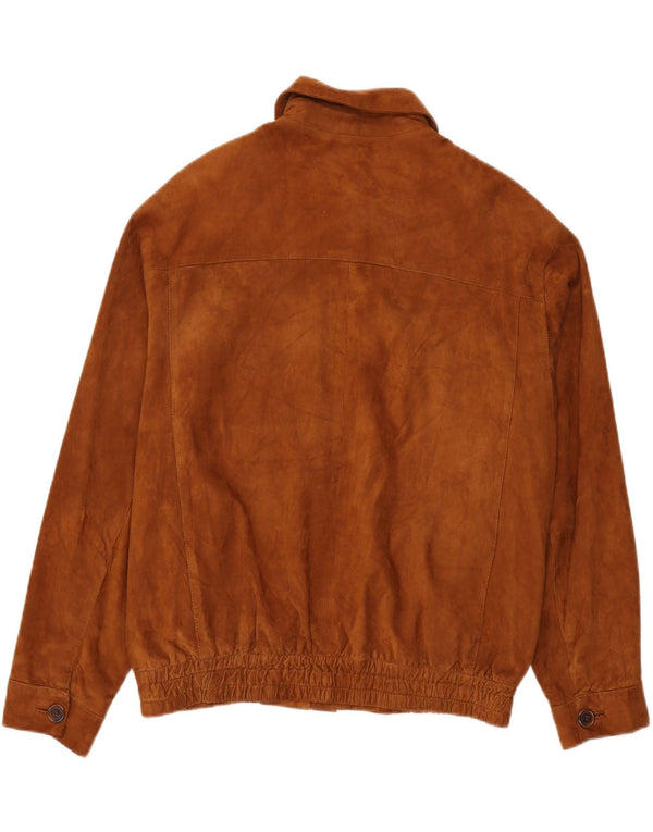 Geaca de piele intoarsa pentru barbati vintage IT 56 3XL din piele maro