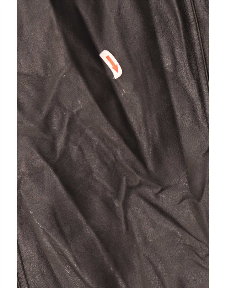 Jachetă de piele vintage pentru bărbați UK 36 Small Black