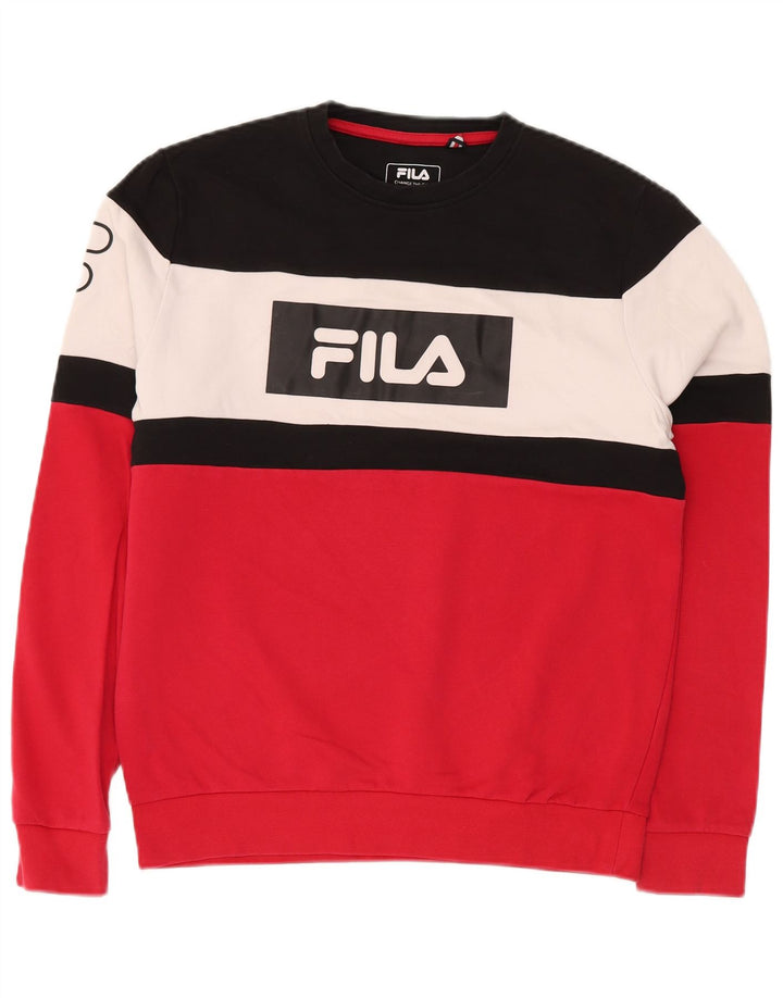 Pulover pentru bărbați FILA, cu grafică, din bumbac colorat, multicolor
