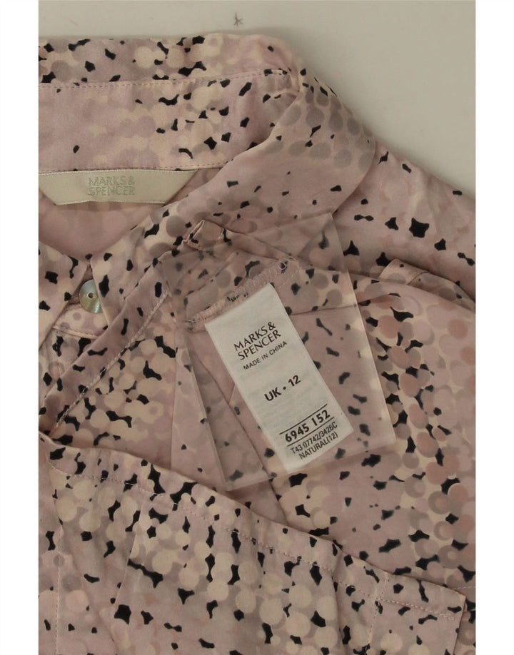 Bluză cămașă pentru femei Marks & Spencer UK 12 Medium Pink Spotted Silk