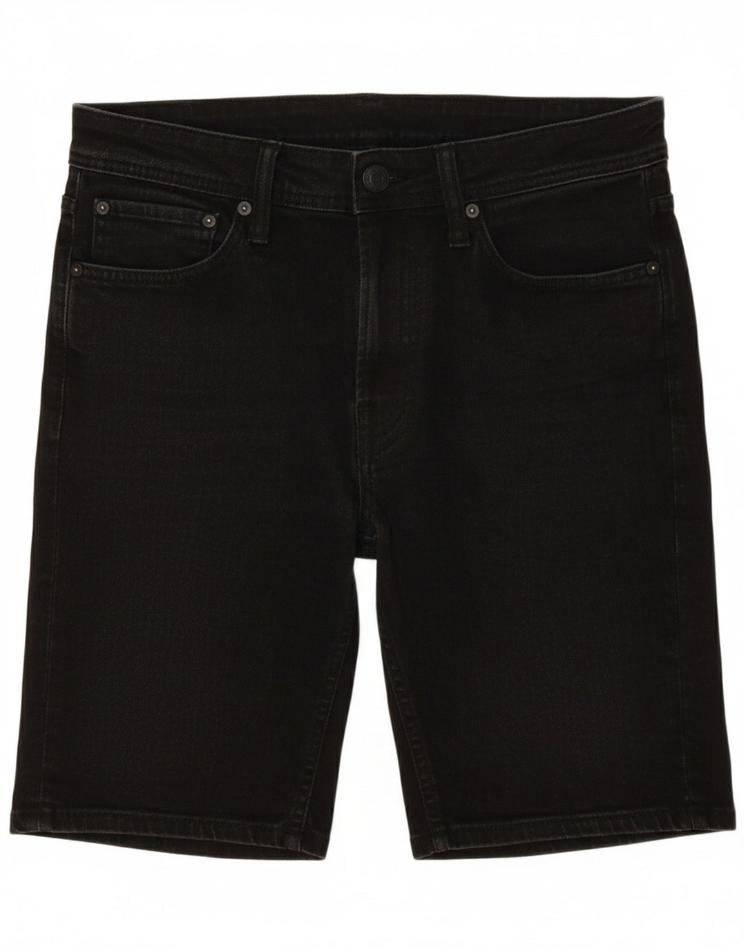 JACK & JONES Mens Regular Fit Denim Shorts Medium W32  Black Cotton