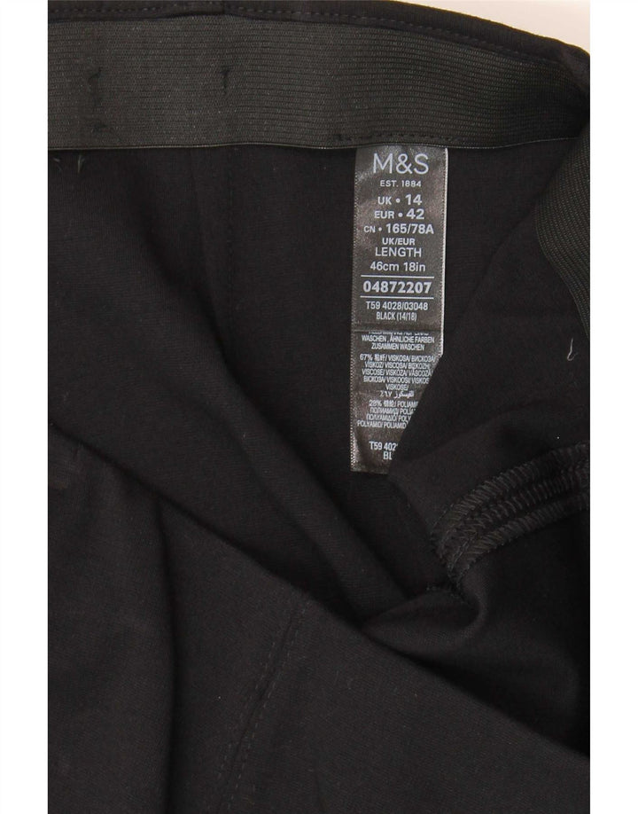 Fusta mini pentru femei Marks & Spencer UK 14 Large W32 Black Viscose