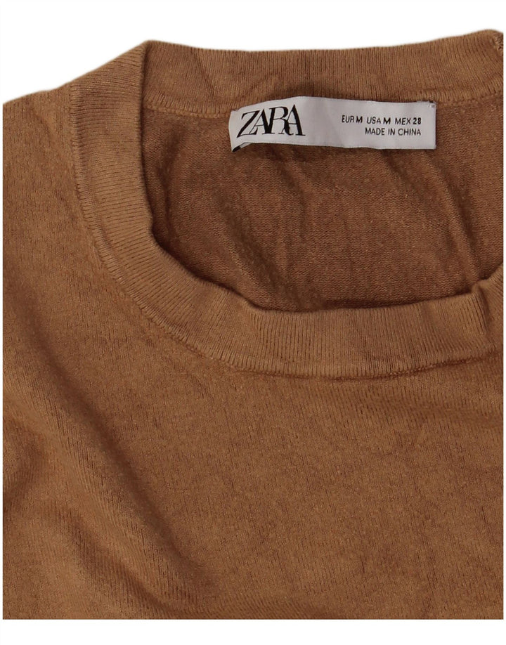 Pulover pentru damă Zara, cu gât turnut, maro mediu, UK 12