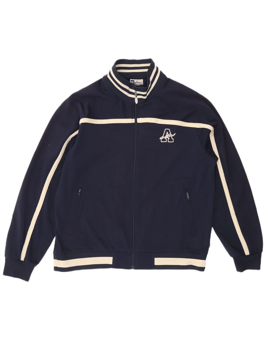 Jachetă de trening pentru bărbați ASICS, XL, albastru bleumarin, poliester color bloc