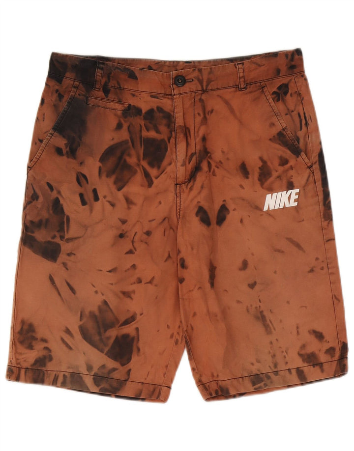 Pantaloni scurți chino pentru bărbați Nike W30, maro mediu, din bumbac Tie Dye