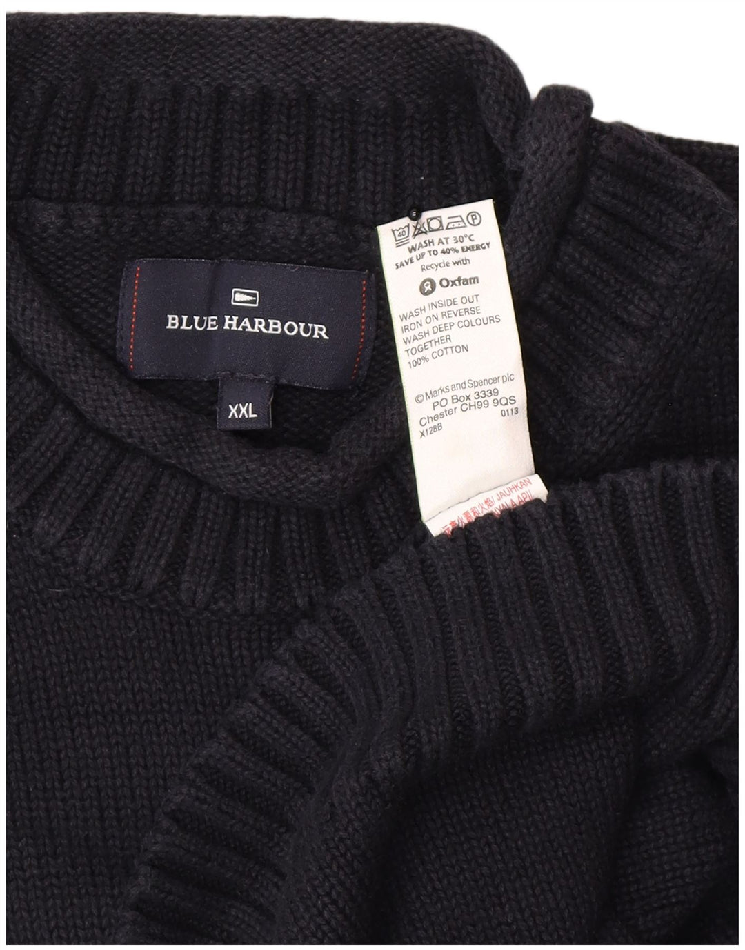 Marks & Spencer Pulover pentru bărbați, Blue Harbour, cu gât țestoasă, 2XL, bleumarin