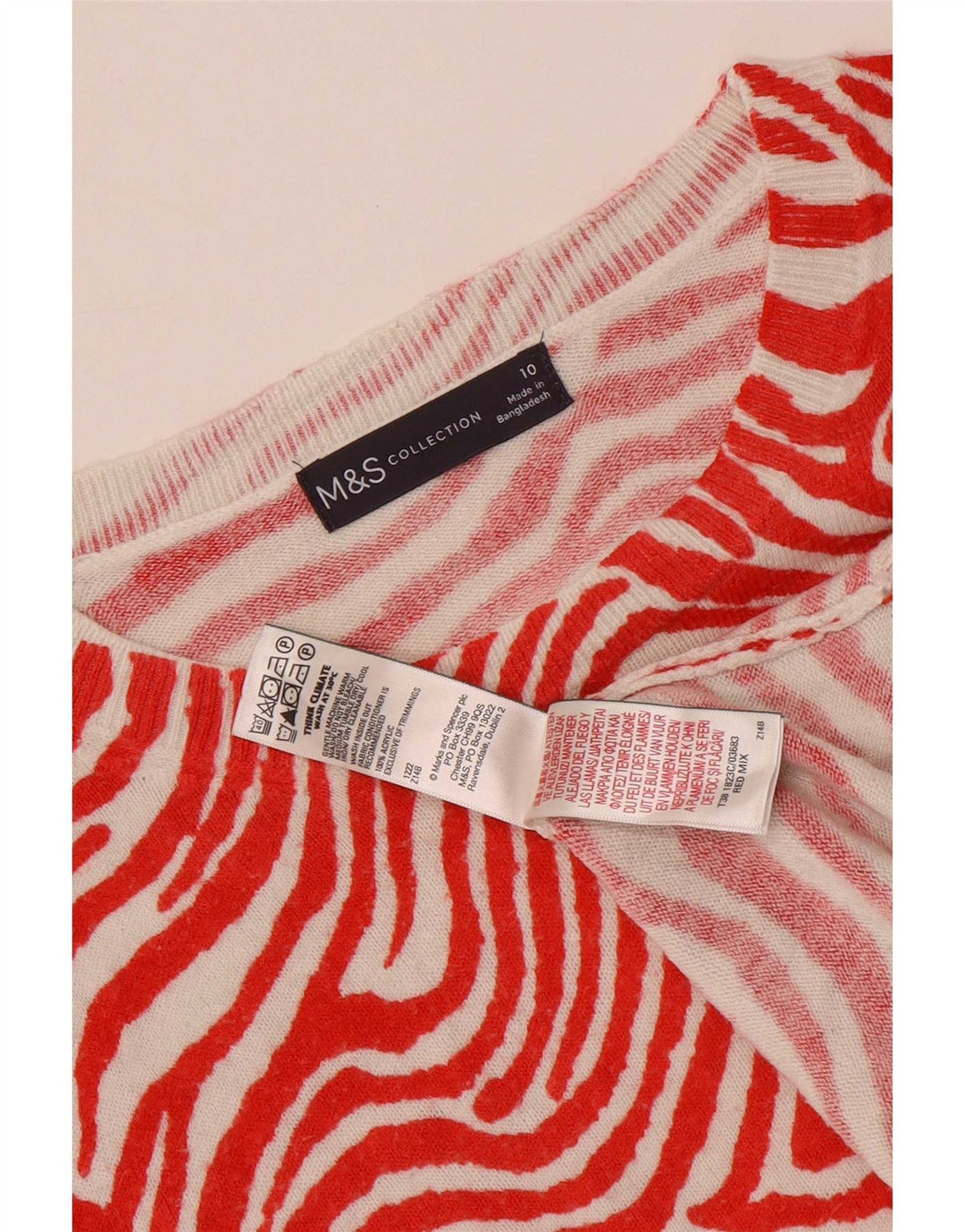 Pulover pentru femei Marks & Spencer cu gât roșu și roșu mic