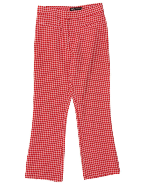 Pantaloni tăiați pentru femei Zara Medium W28 L25 Red Gingham