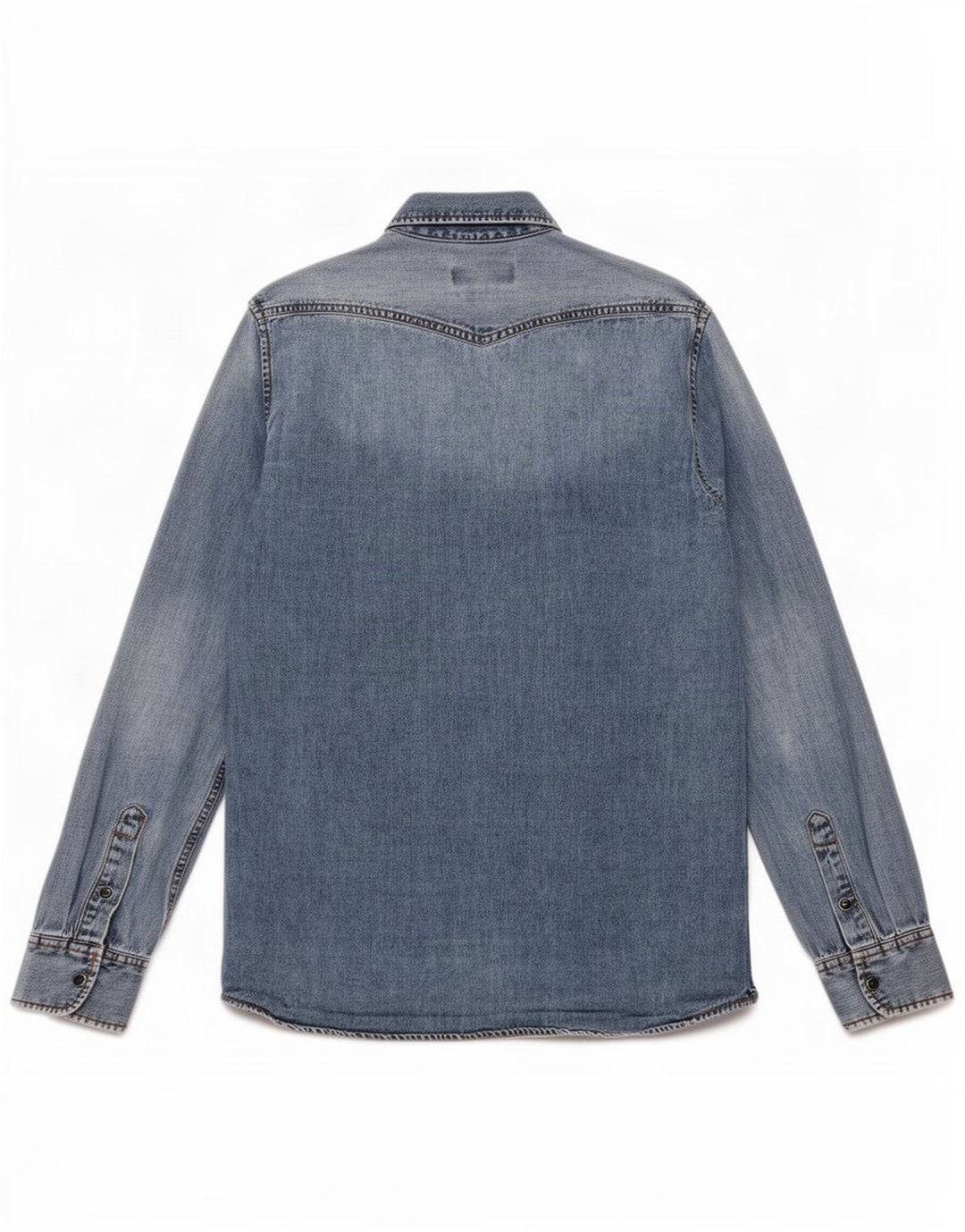 Cămașă din denim pentru bărbați Mustang, bumbac albastru mediu
