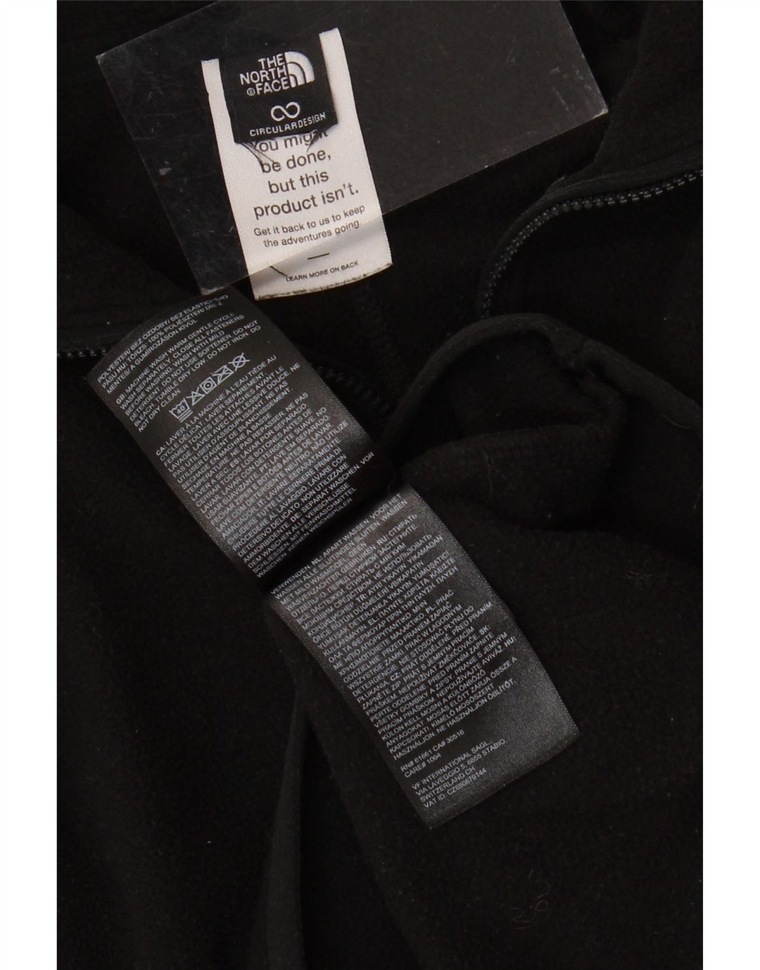 Pulover pentru fete THE NORTH FACE, cu fermoar și gât, 12-13 ani, poliester negru