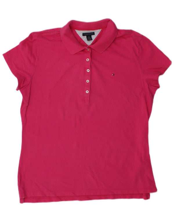 Tricou polo TOMMY HILFIGER pentru femei UK 18 XL bumbac roz