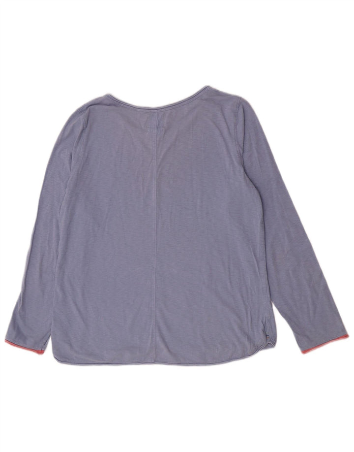 White Stuff Top pentru femei cu mânecă lungă UK 12 Medium Blue Bumbac