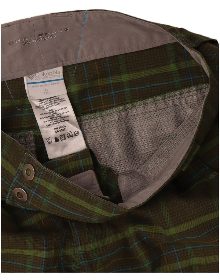 Pantaloni scurți cargo Columbia Omni-Shade pentru femei US 8 Medium W32 Khaki Check