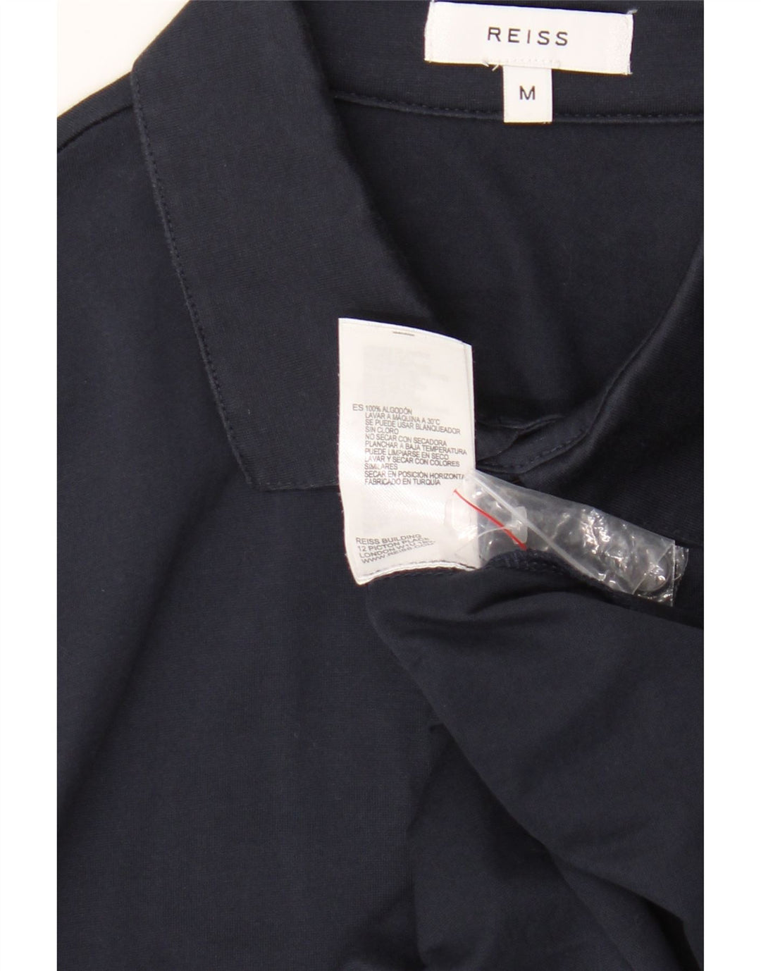 Cămașă Reiss pentru bărbați, bumbac, albastru bleumarin mediu