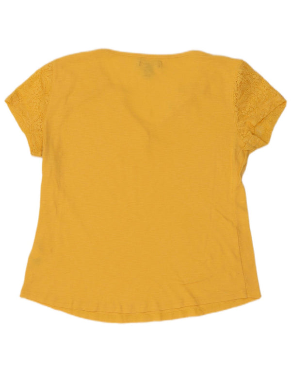 Tricou pentru femei Chaps Top UK 16, mare, galben, cu flori din nailon