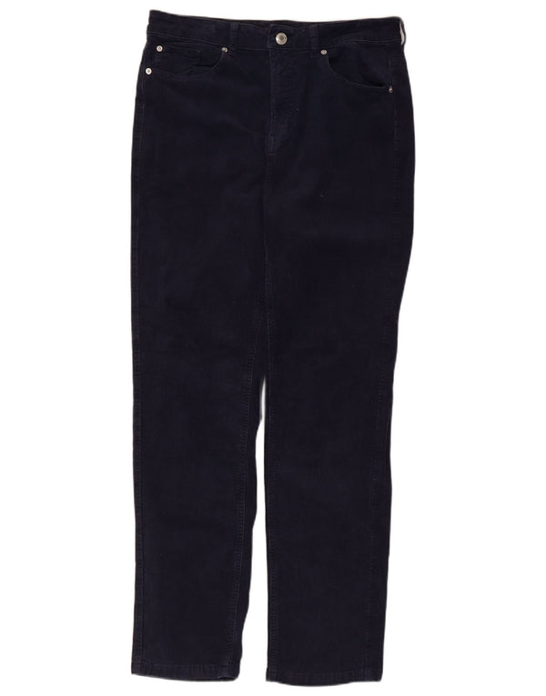 Pantaloni din velur pentru femei Marks & Spencer UK 14 Large W32 L28 Bleumarin