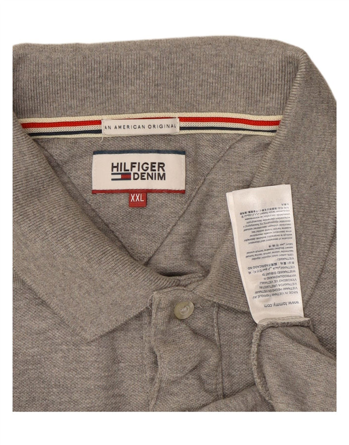 TOMMY HILFIGER Tricou polo pentru bărbați 2XL bumbac gri