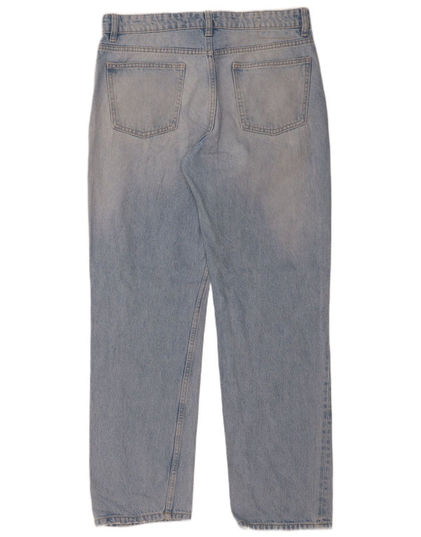 Blugi drepti pentru femei cu talie înaltă Zara EU 42 Large W32 L32 Albastru