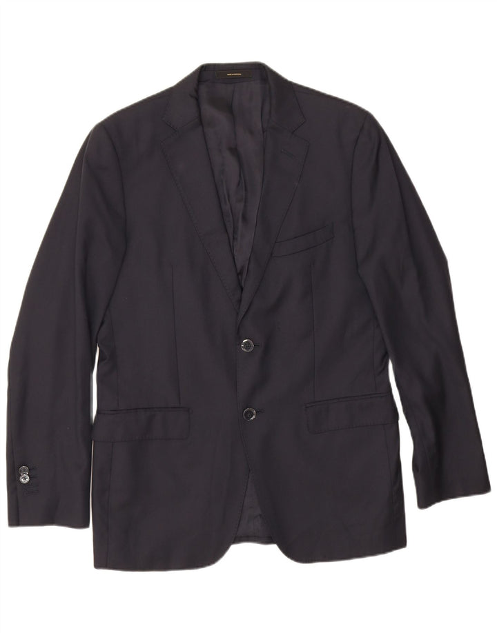 Massimo Dutti Jachetă pentru bărbați cu 2 nasturi UE 48 Lână medie bleumarin