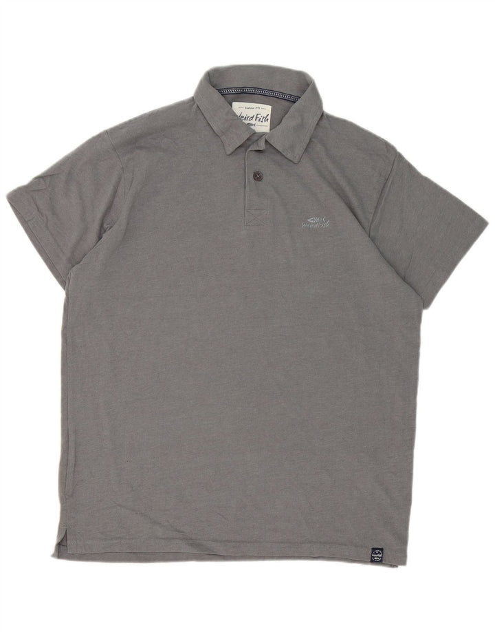 Tricou polo pentru bărbați Weird Fish, bumbac gri mediu