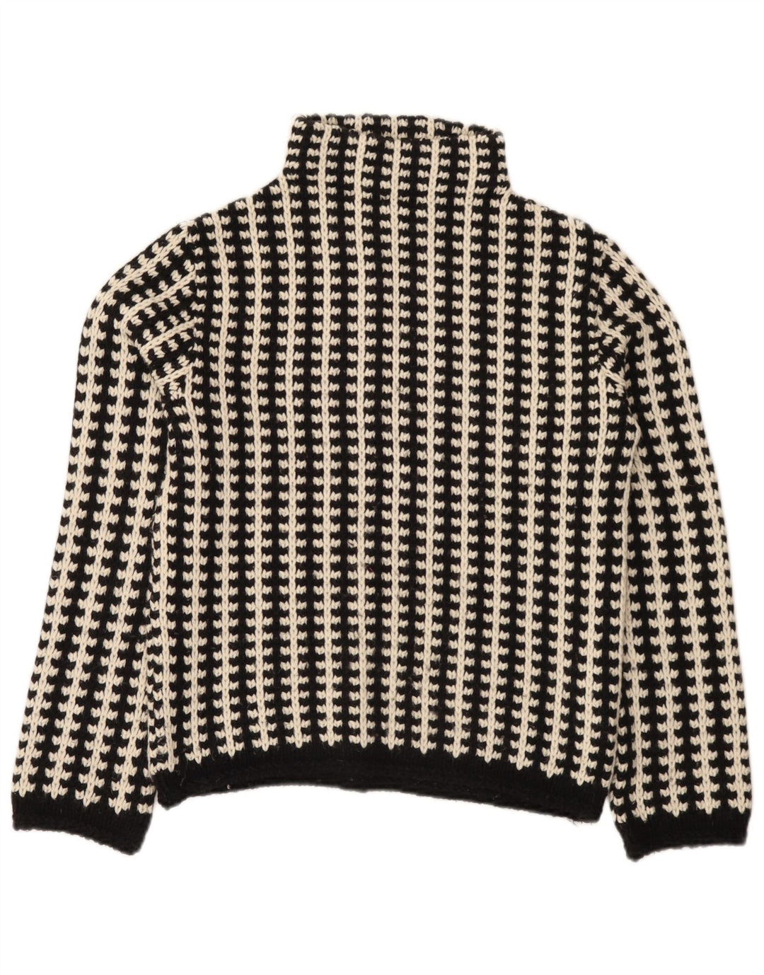 Pulover vintage cu gât țestoasă pentru femei EU 38/40 cu dungi negre medii