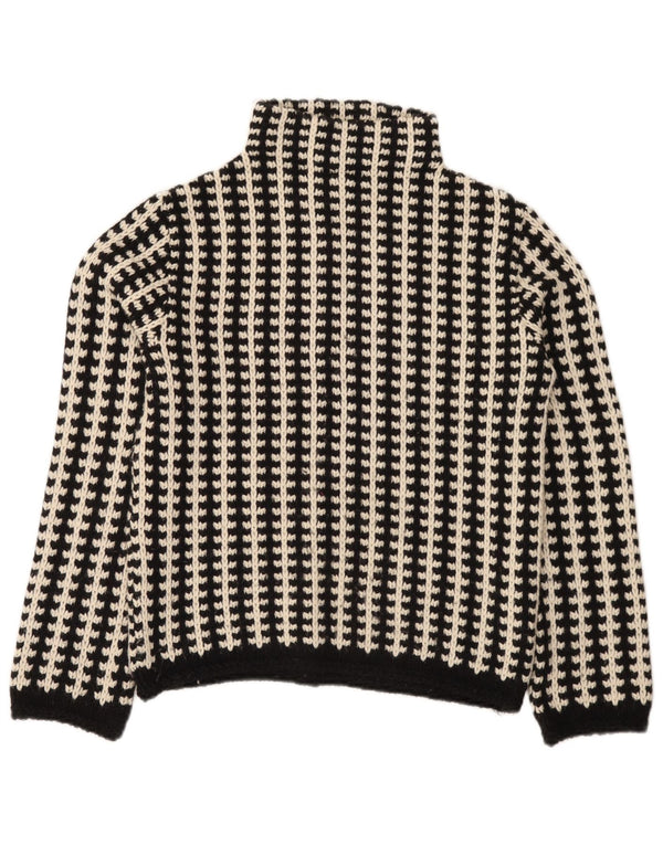 Pulover vintage cu gât țestoasă pentru femei EU 38/40 cu dungi negre medii