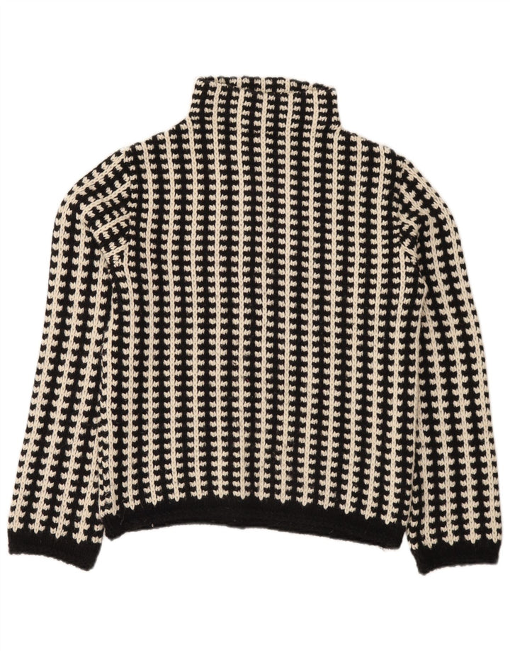 Pulover vintage cu gât țestoasă pentru femei EU 38/40 cu dungi negre medii