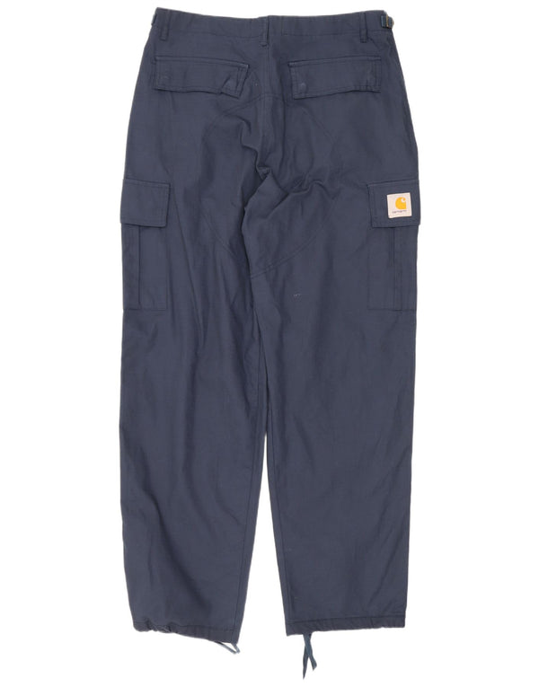 Carhartt Womens Straight Cargo Trousers Large W30 L29 Navy Blue Cotton