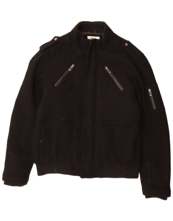 ANGELO LITRICO Jachetă militară pentru bărbați UK 42 XL Lână neagră