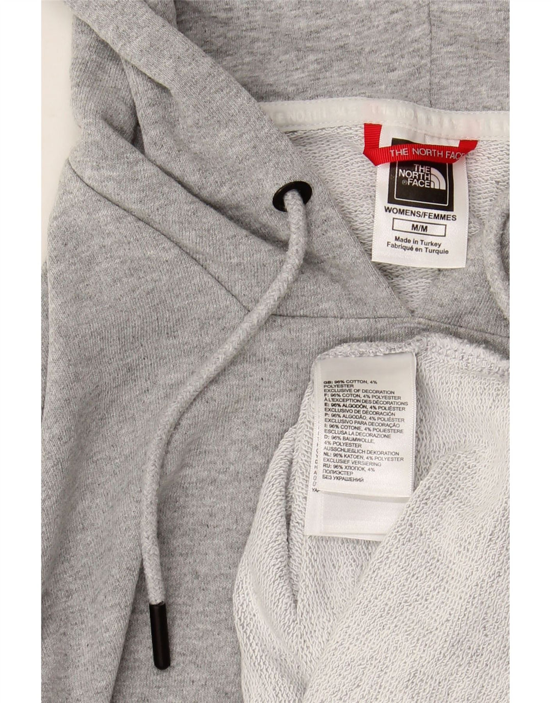 The NORTH FACE Jumper crop cu glugă pentru femei UK 14, bumbac gri mediu