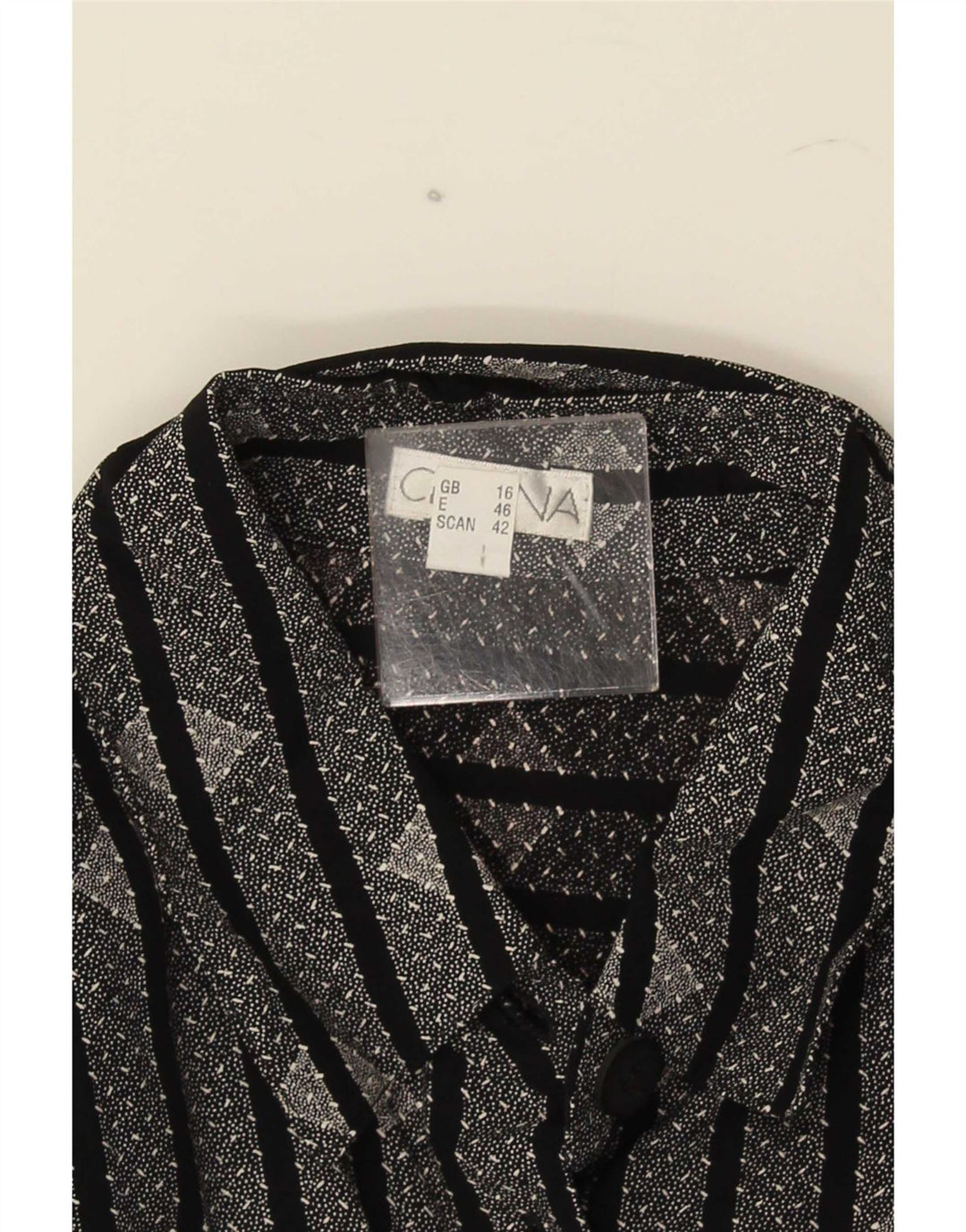 Cămașă vintage pentru femei UK 16 mare cu dungi negre