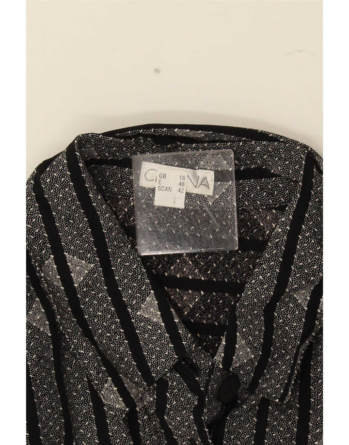Cămașă vintage pentru femei UK 16 mare cu dungi negre