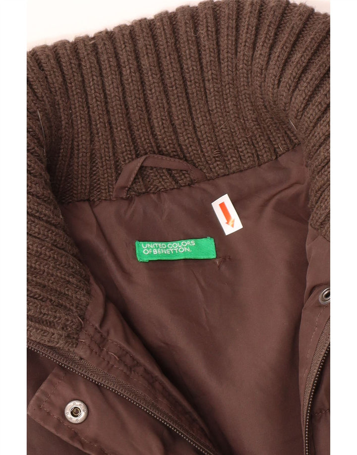 BENETTON Womens Padded Jacket UK 10 Small Brown
