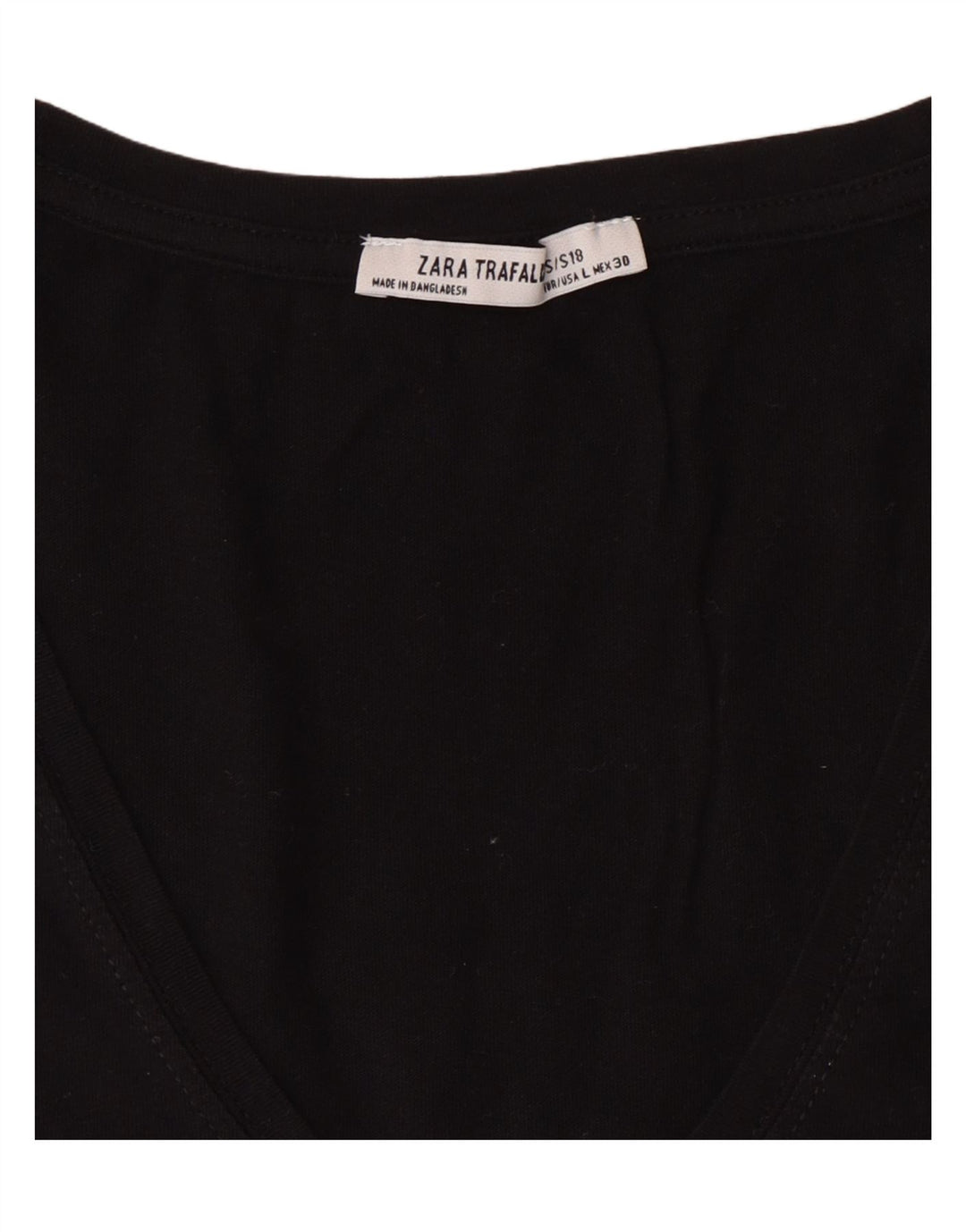 ZARA Womens T-Shirt Top UK 16 Large Black Vintage Zara and Second-Hand Zara from Messina Hembry 