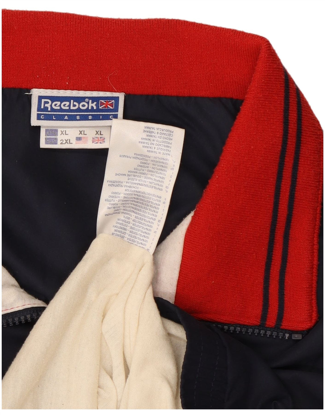 Jachetă de trening grafică Reebok pentru bărbați, XL, poliester, albastru