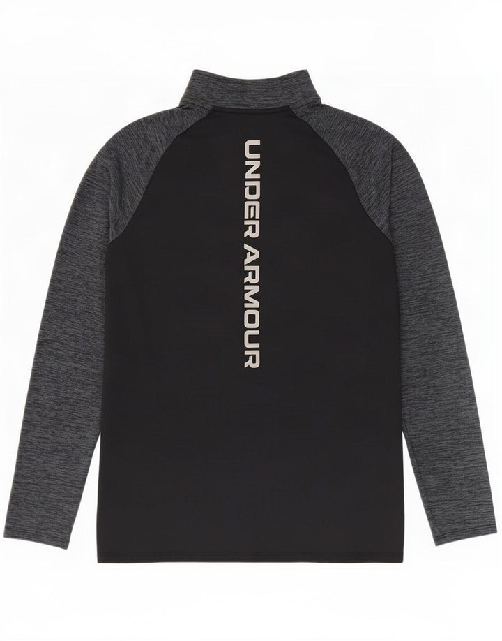 Top de trening Under Armour pentru bărbați, cu fermoar și gât, negru, colorblock