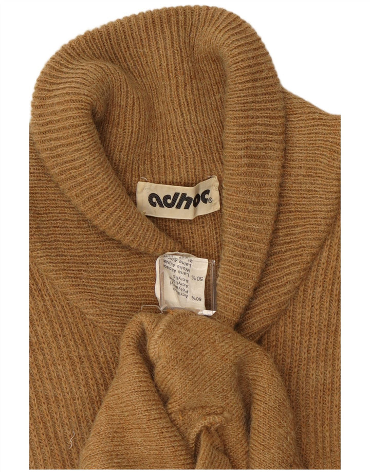 Pulover Cardigan Vintage pentru bărbați, Bej mediu, Acrilic, bloc de culoare