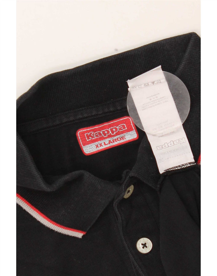 Cămașă polo pentru bărbați Kappa 2XL bumbac negru