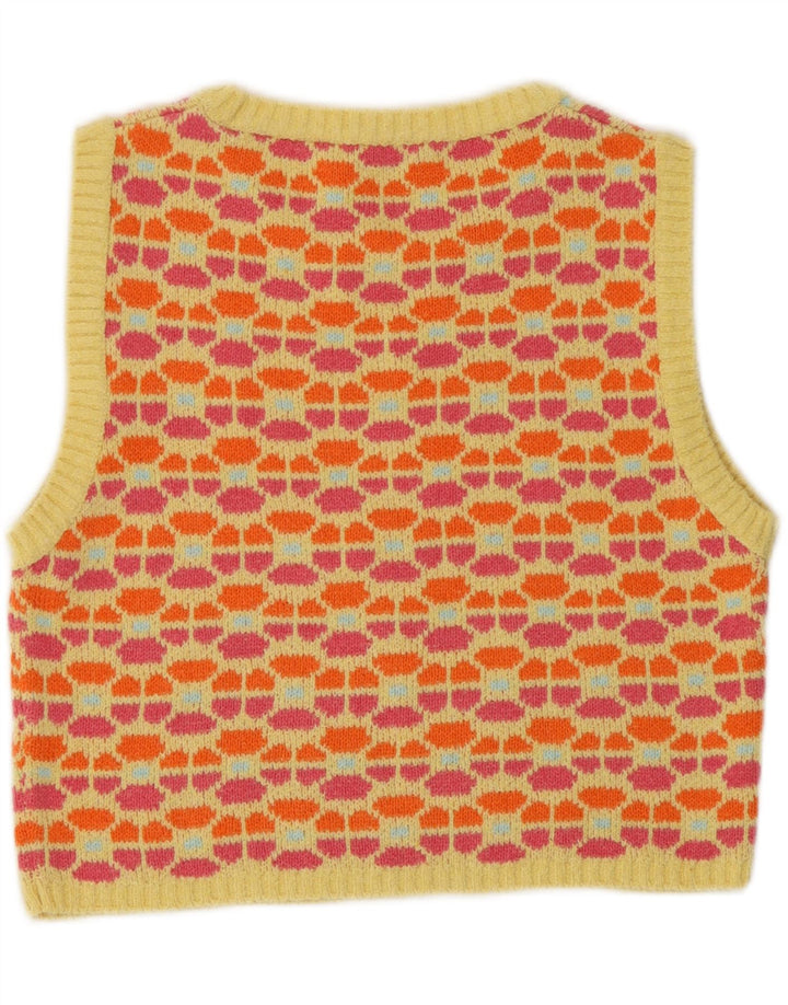 Zara femei Crop Vest Tank Top UK 10 Mic Multicolor Geometric